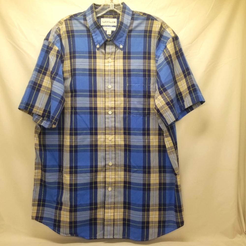 Saddlebred Classic Fit Mens Size XL Shirt Button Down Collar Short Sleeve